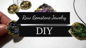 DIY Gemstone Jewelry using Air Drying Clay | Raw crystal Jewellery Tutorial | by Fluffy Hedgehog