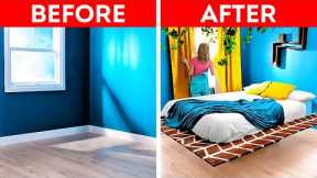 Affordable Room Makeover With A Floating Bed || Extreme Bedroom Makeover