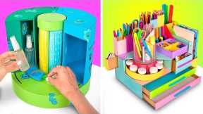 Super Useful Cardboard Crafts || DIY Antiviral Dispenser And Desk Organizer With A Secret Drawer