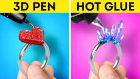 HOT GLUE vs 3D PEN || DIY Jewelry, Decor and Mini Crafts