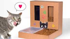 DIY Cat Food Dispenser from Cardboard at Home