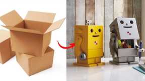 DIY a robot pencil holder ll cardboard craft