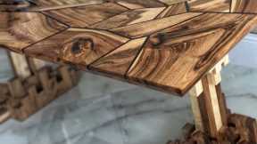 Woodworking. How to make a walnut table, full build.  Scrap wood projects.