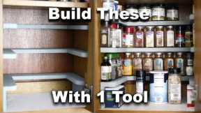 DIY Spice Rack Cabinet Shelves | Free Plan | Beginner Woodworking Project