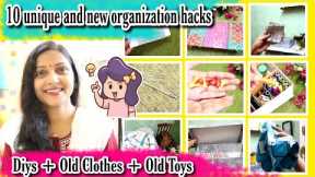 10 New And Unique Home Organization Ideas, Zero or No Cost Organization Hacks, Old Clothes Reuses,