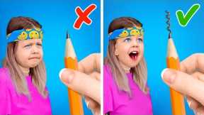 AWESOME SCHOOL HACKS THAT WILL SURPRISE YOU! EASY DIYS & ART IDEAS
