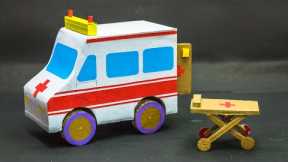 How To Make An Ambulance With Cardboard | School Projects | Cardboard Crafts