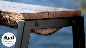 Rustic Modern Log Bench | Welded Steel Legs | DIY Woodworking Build