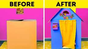 EASY DIY PLAYHOUSE FOR YOUR KIDS || 5-Minute Recipes To Have Fun With Cardboard