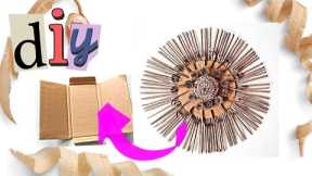 DIY How to make Flower Wall Hanging Using Cardboard and Paper Craft Ideas | diy ideas#trulycraft