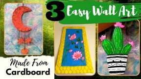 3 Easy Wall Art with Cardboard / Upcycling Home Decor ideas/Home Decor Ideas/Creative Art and  Craft