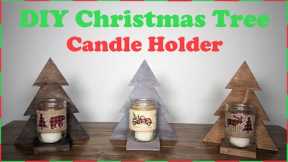 DIY Wooden Christmas Tree Candle Holder - Easy Woodworking Project