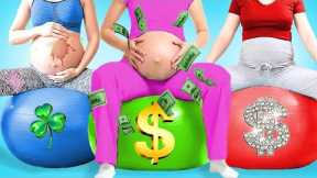 RICH VS POOR VS GIGA RICH PREGNANT || Expensive VS Cheap Pregnancy Hacks by Kaboom! GO