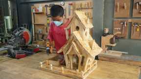 Build DIY Woodworking Castle Bird House and Bird Feeder - DIY Woodworking Projects