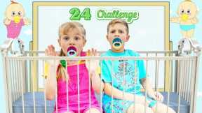 Roma and Diana 24 Hour Baby Challenge and Other Fun Challenges for Kids