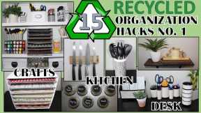 15 RECYCLED ORGANIZATION HACKS | REPURPOSED ORGANIZATION IDEAS | #StayHome and Craft #WithMe