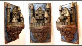 DIY/Magic Castle from recycled cardboard/Paper crafts/Wall decor