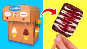 Yummy Oreo ICE CREAM And DIY Ice Cream Machine From Cardboard