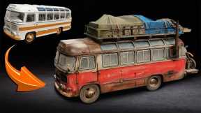 Before and After PAZ-672 Soviet Bus scale 1:43 / Apocalypse Vehicle