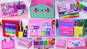 6 Easy ideas + Cardboard and colored paper / Crafts organizers and pencil cases