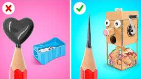 AMAZING SCHOOL ART CRAFTS || Useful Parenting Hacks You Need to Try | DIY Cardboard Ideas by 123 GO!