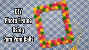 Easy DIY Photo Frame craft | Pom pom balls craft | craft using cardboard