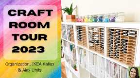 Craft Room Tour with Organization Hacks, IKEA Kallax & Alex Units #craftroom #organizationhacks
