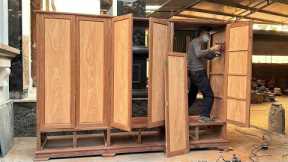 How To Build Modern 3-chamber, 6 doors, 6 storage Wardrobe // Project Woodworking Design Furniture