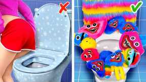 DIY Huggy Wuggy Toilet! 💦 *Cool Winter Gadgets and Hacks*