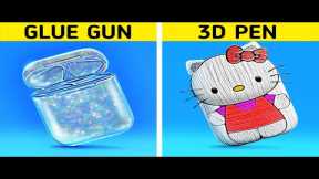 COOL 3D PEN AND HOT GLUE CRAFTS|| EPOXY RESIN And Homemade DIY Ideas by 123 Go! Genius