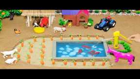 Top DIY mini Farm Diorama with Aquarium & Grow Carrots | mini cow house | diy tractor for Animals #1