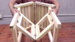 Amazing Old Wood Recycling Project Not To Be Missed // Plan To Make A Smart Folding Picnic Table