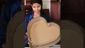 Heart Shaped Cardboard room Organizer #shorts #youtubeshorts #diy #crafts #homedecor #heart
