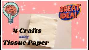 4 Crafts Using Tissue Paper | DIY Cardboard Craft | Paper craft Ideas | Bottle Art | Art with HHS