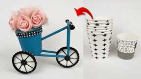 How to Make a Bike a Cardboard Cup | Paper cup craft ideas | Paper cup cycle
