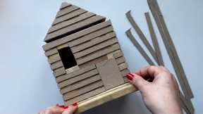 6 Ideas for miniature houses | DIY Miniature cardboard house | Cardboard craft idea