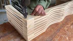 Easiest DIY Woodworking Projects Ideas - Bench Design with Wooden Curves
