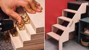 How To Build Foldable Stairs & Other Space Saving Solutions | Woodworking Project