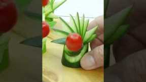 Cucumber and Carrot Cutting | Food Decoration Ideas #SHORTS