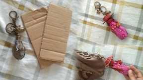 how to make name keychain with cardboard | diy keychain with cardboard | cardboard keychain holder