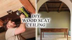 DIY Coffered Wood Slat Ceiling *EASIER THAN YOU THINK*