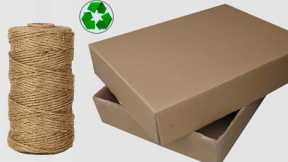 20 Best Out Of Waste Cardboard Ideas for Storage Organizer, Jute Craft