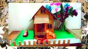 DIY! Cardboard Crafts | How to make a beautiful 3D cardboard house in simple and easy way