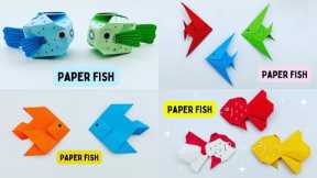 4 Easy Origami Paper Fish For Kids / Craft Ideas with paper / Paper Craft Easy / KIDS crafts #craft