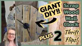 *GIANT WALL CLOCK DIY!!*Using Scrap Wood to Make Beautiful Decor~Easy & Cheap Thrift Makeovers