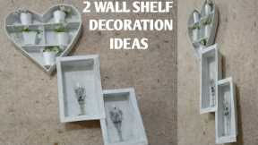 2 Cardboard box make wall shelf decorating ideas | wooden design living room | Easy Craft.