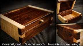 ⚡ The Special Wooden Box / Invisible Wooden Hinge - Using only basic tools / Dovetail Joints