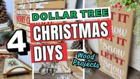 4 Dollar Tree Christmas Farmhouse DIYS | Quick & Easy Wood Projects
