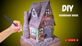 DIY miniature cardboard house | Cardboard craft idea DIY  @DIYAtelier Cotswold Cottage