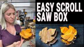 How to build a wooden box with scroll saw. Maple leaf shape, no plans required. Christmas gift idea